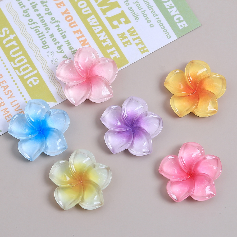 Flower Preservation Resin - 5pcs/lot Colorful Resin Plumeria Flower Cabochons