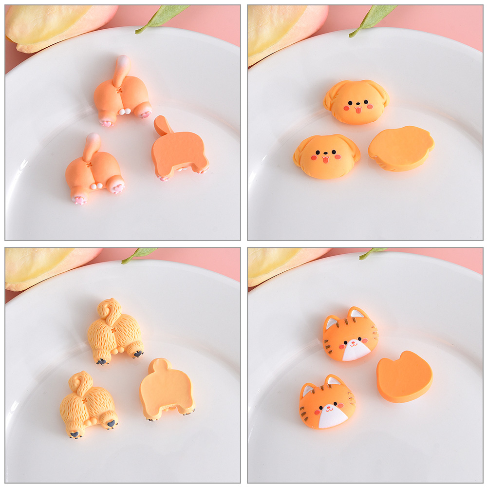 Resin Crafts - 14Pcs DIY Resin Cartoon Charms Flatback