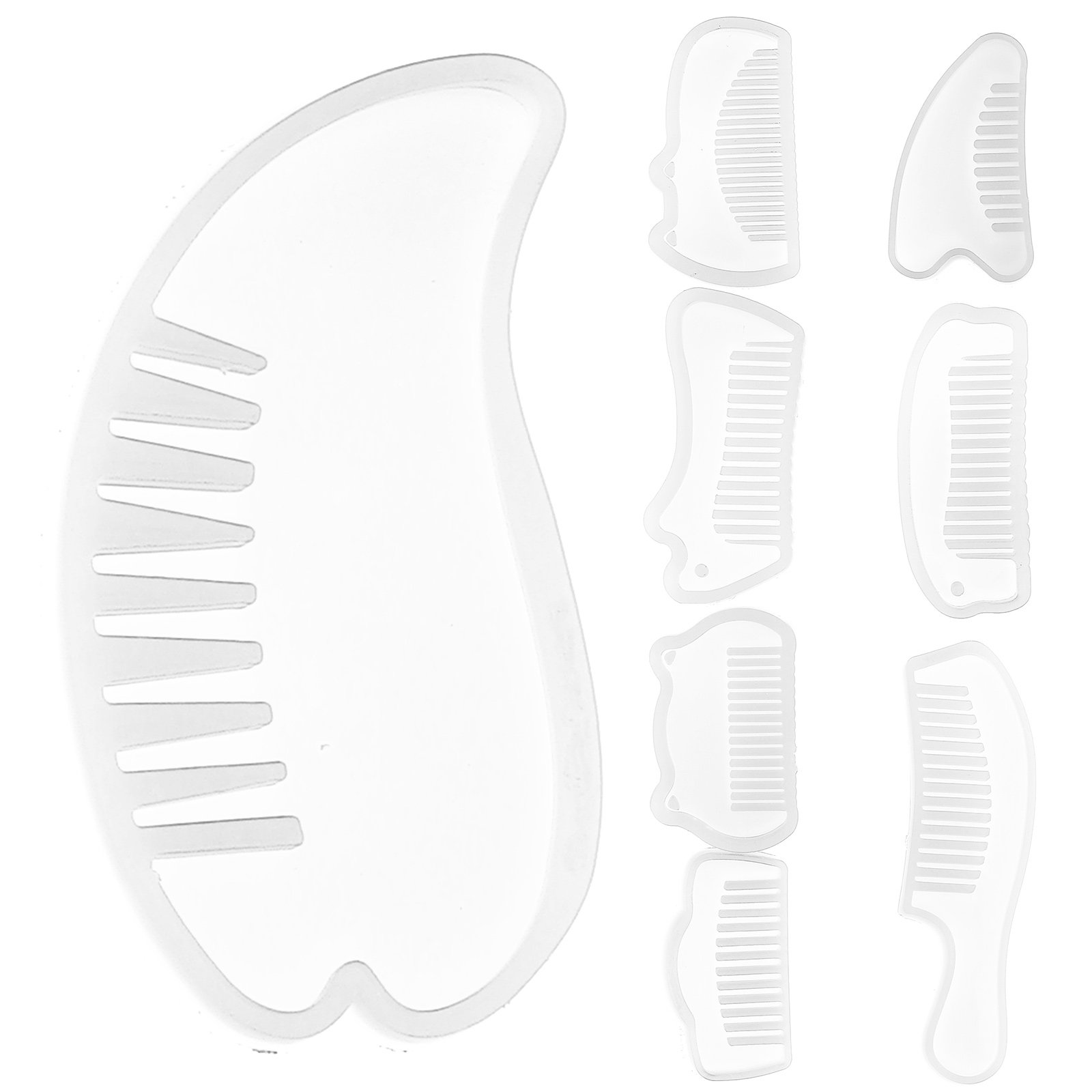 Resin Craft Supplies - 8Pcs Resin Comb Silicone Mold Flexible