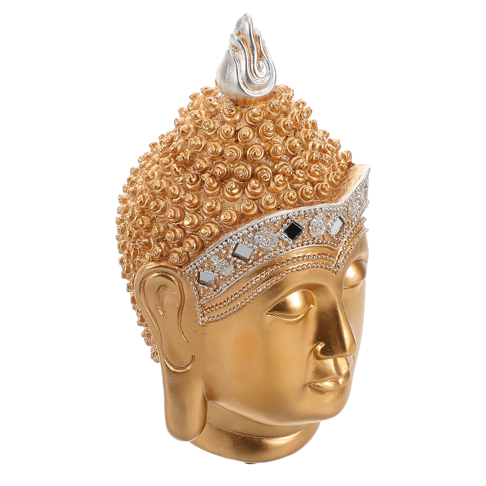 Resin Crafts - Resin Buddha Head Sculpture Vintage Desktop