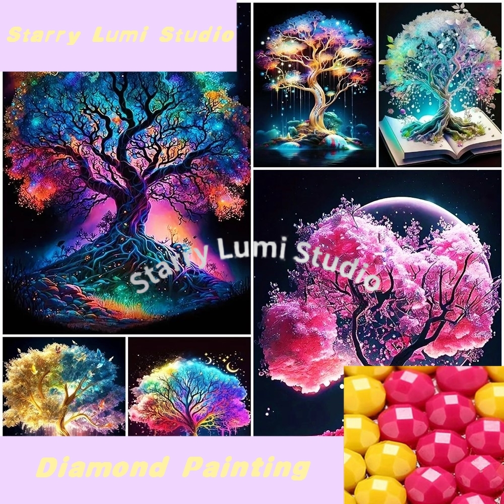 Resin Craft Supplies - Diamond Painting Full Drill Tree Craft