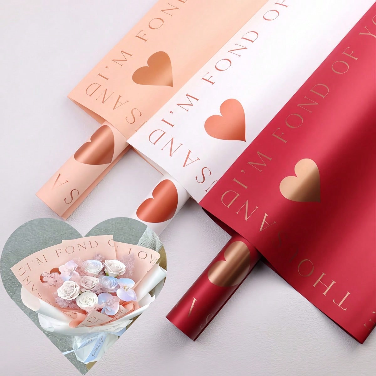 Gold Foil Flakes - 20 Sheets/Pack Gold Foil Heart Flower