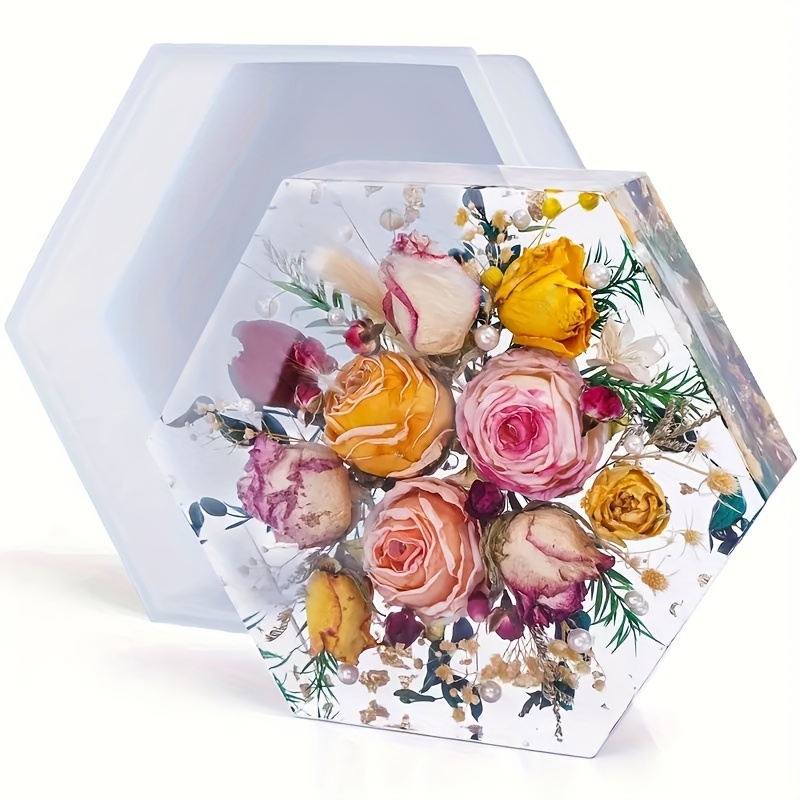 Flower Preservation Resin - Large Hexagonal Silicone Resin Mold 7