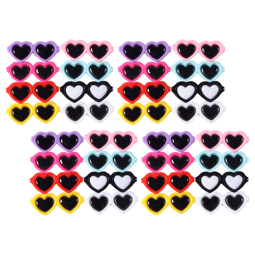 Resin Craft Supplies - 50Pcs Delicate Glasses Resin Charms for
