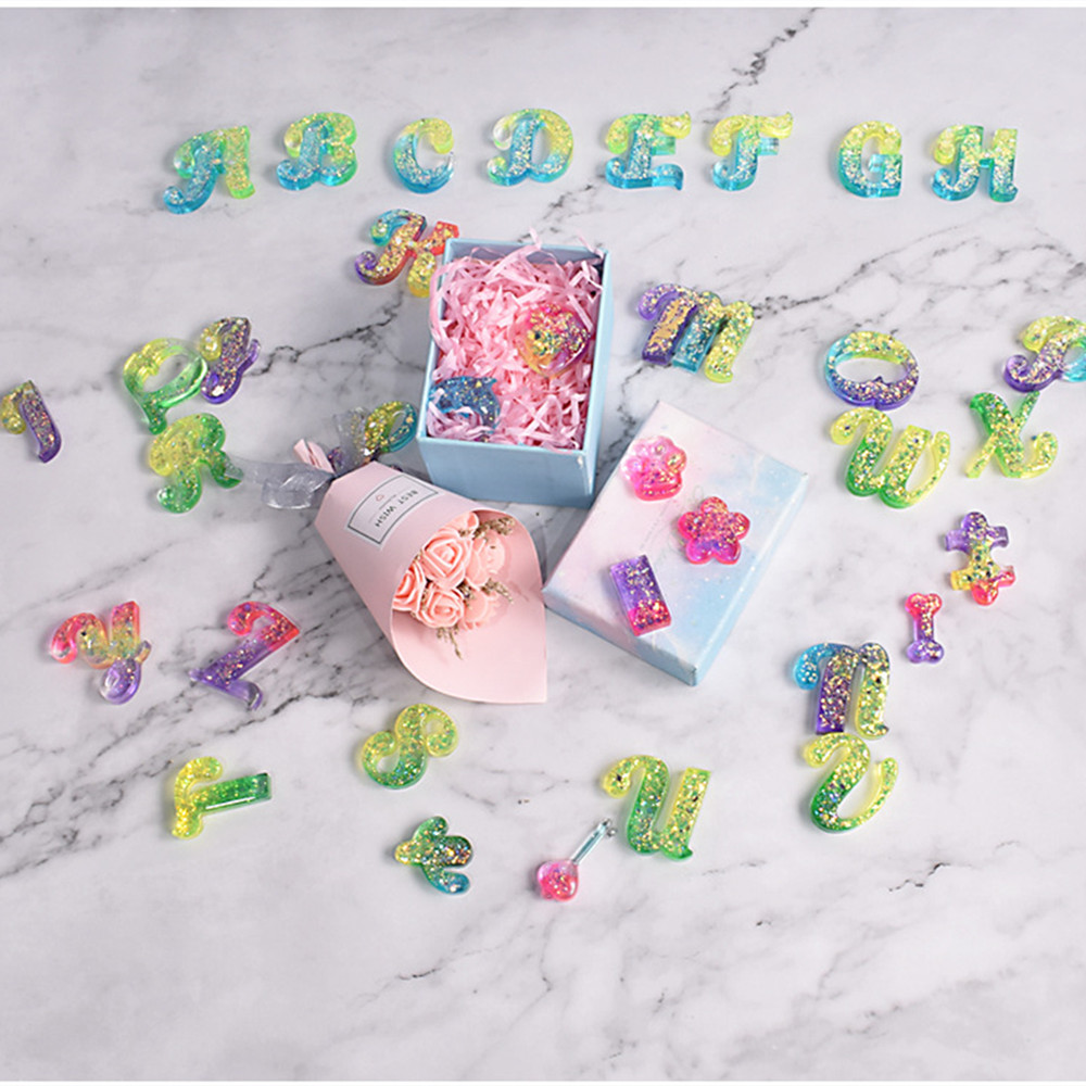 Alphabet Epoxy Resin Silicone  – Gold Foil Flakes recenzja i cena