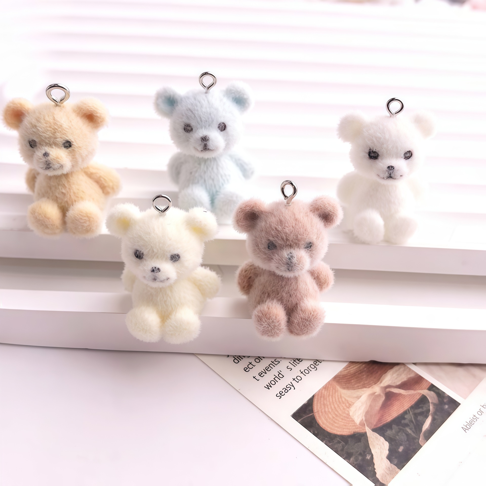 5pcs 3D Flocked Bear Resin Cha – Resin Craft Projects recenzja i cena