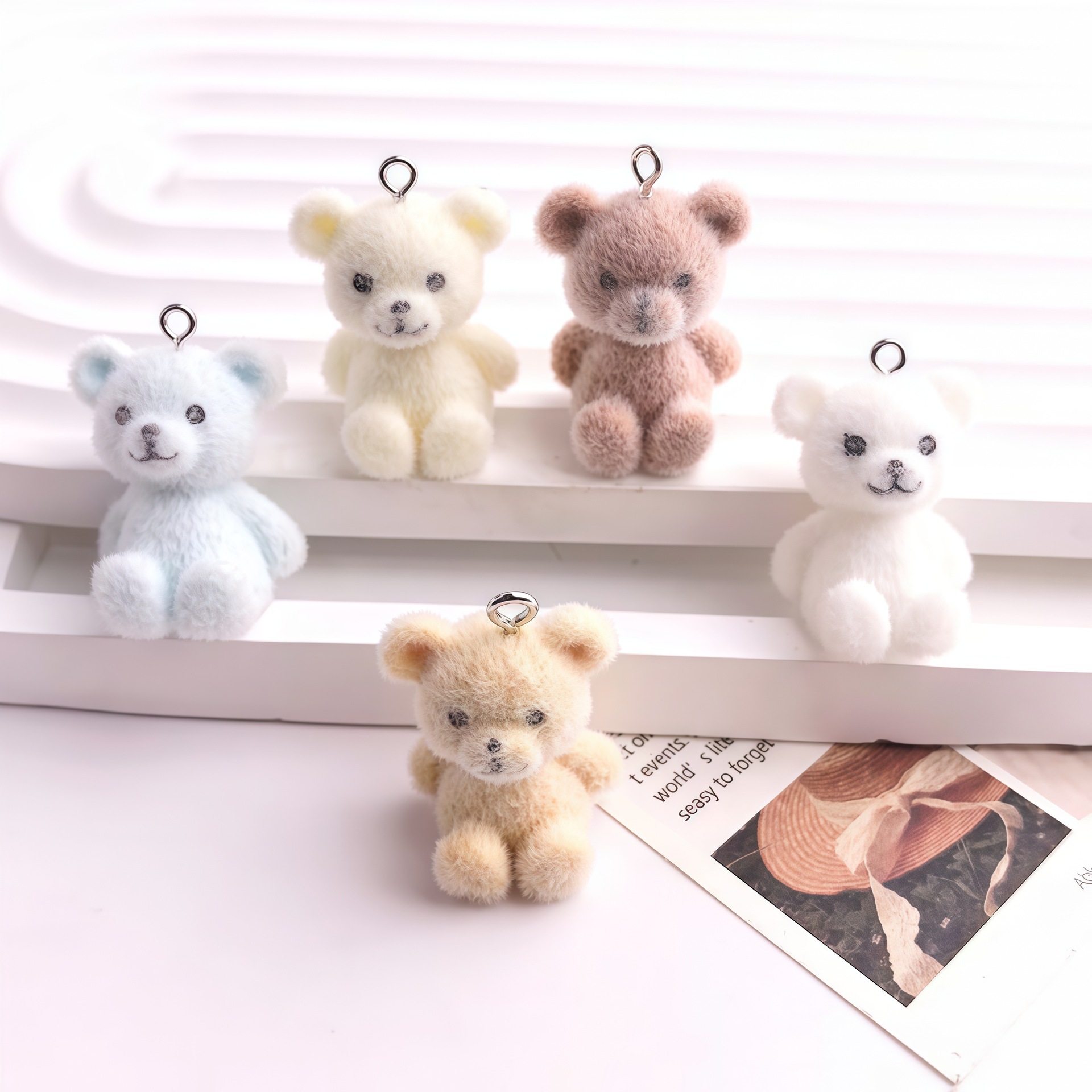 5pcs 3D Flocked Bear Resin Cha – Resin Craft Projects recenzja i cena