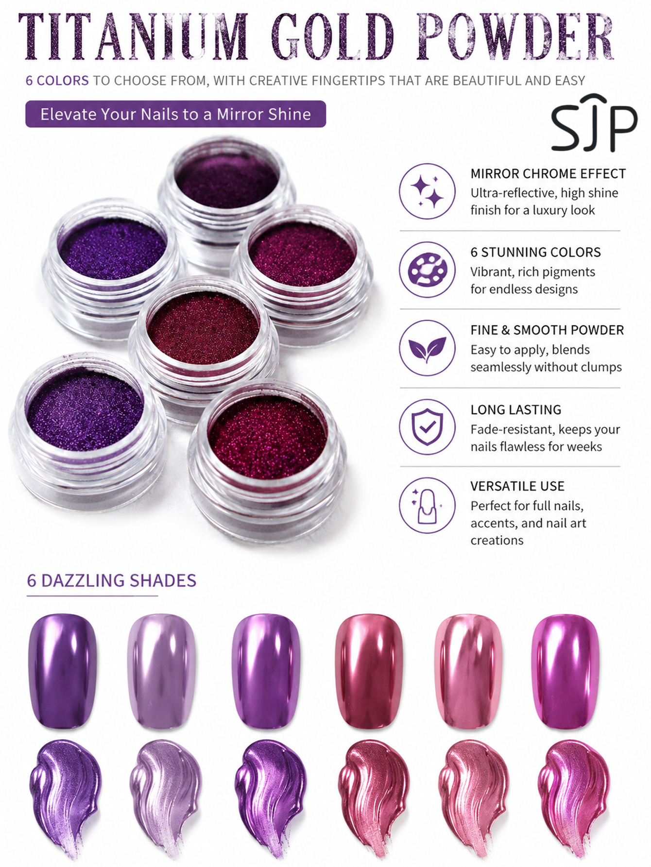 6-piece Electric Purple Series – Resin Glitter Pack recenzja i cena