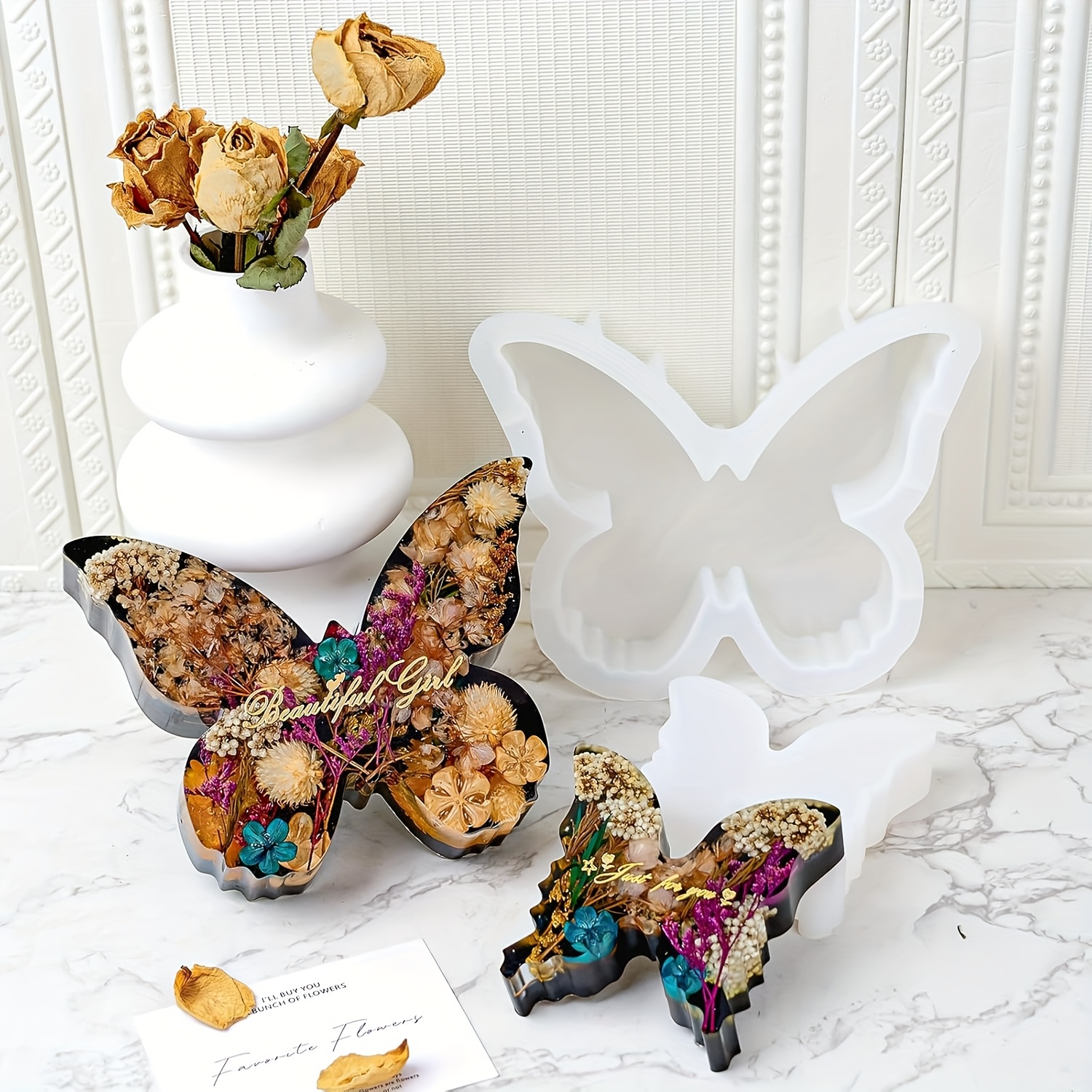 Two sizes of butterfly resin m – Flower Preservation Resin recenzja i cena