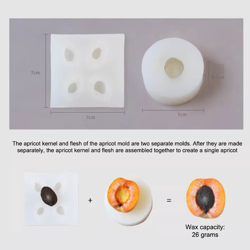 3D Apricot Fruit Candle Silico – Resin Craft Supplies recenzja i cena