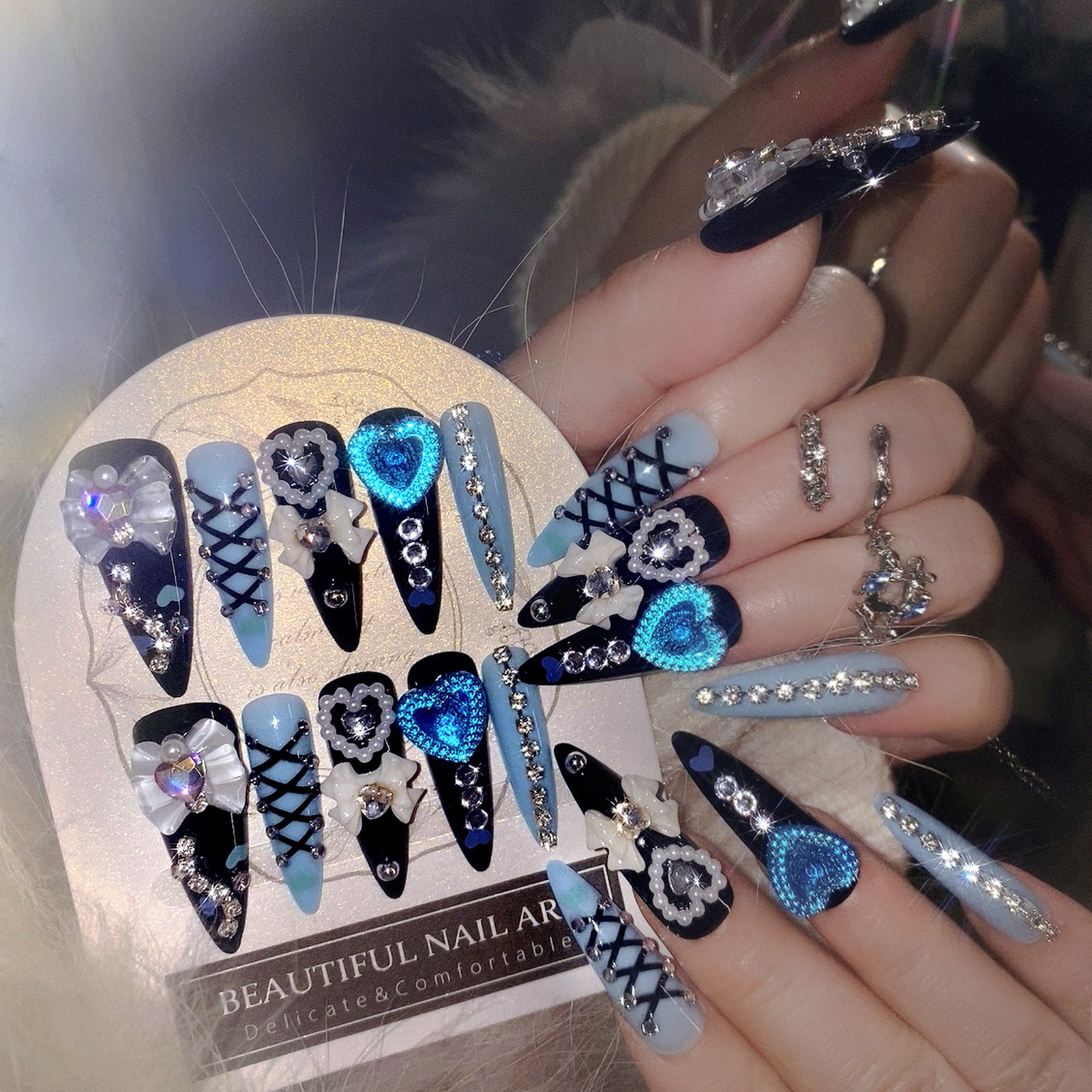 24pcs 3D Bow Decor False Nails – Resin Craft Material recenzja i cena