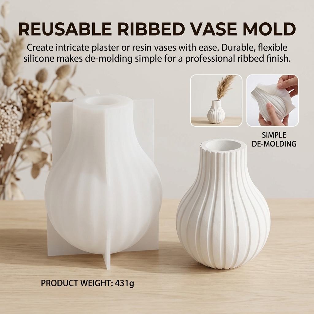 Silicone Vase Mold with Stripe – Resin Craft Supplies recenzja i cena