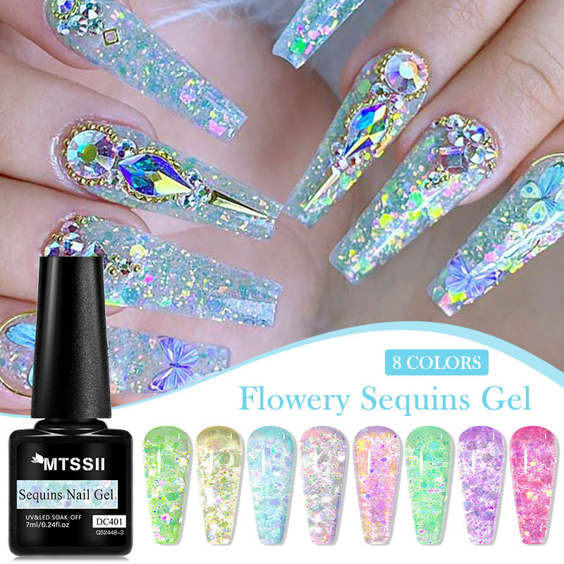 4/8pcs Flowery Sequins Gel Nai – Resin Glitter Pack recenzja i cena