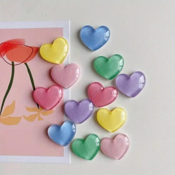 6pcs Colorful Heart Shaped Fri – Resin Glitter Pack recenzja i cena