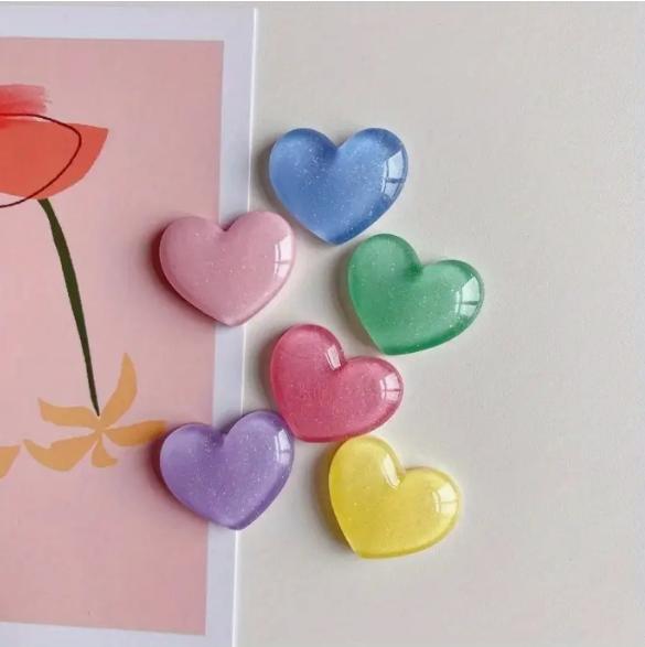 6pcs Colorful Heart Shaped Fri – Resin Glitter Pack recenzja i cena