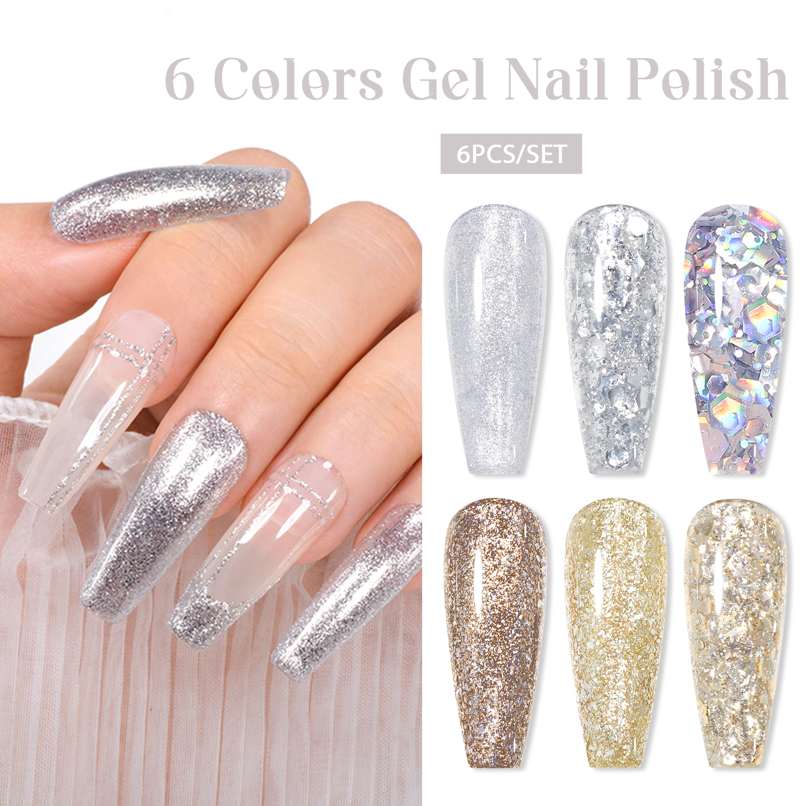 7PCS/SET Glitter Nail Polish,S – Resin Glitter Pack recenzja i cena
