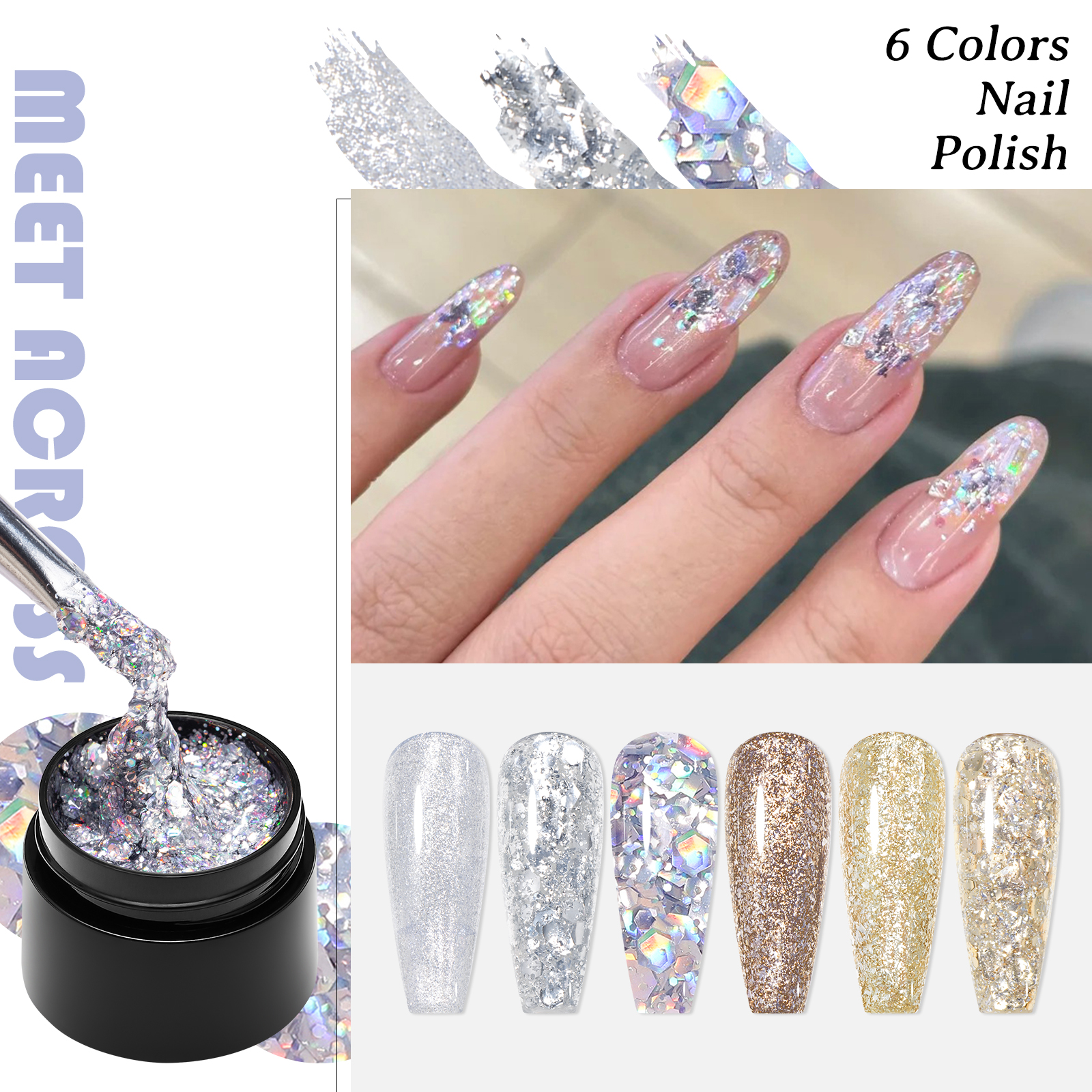 7PCS/SET Glitter Nail Polish,S – Resin Glitter Pack recenzja i cena