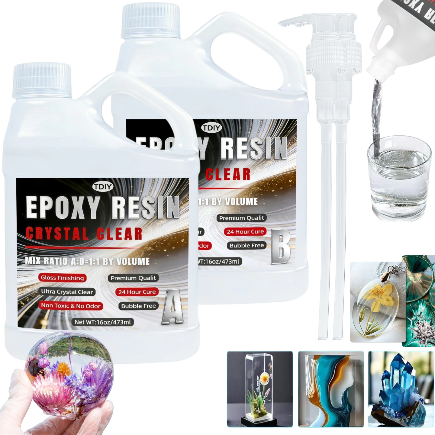 1:1 Crystal Clear Epoxy Resin  – Gold Foil Flakes recenzja i cena