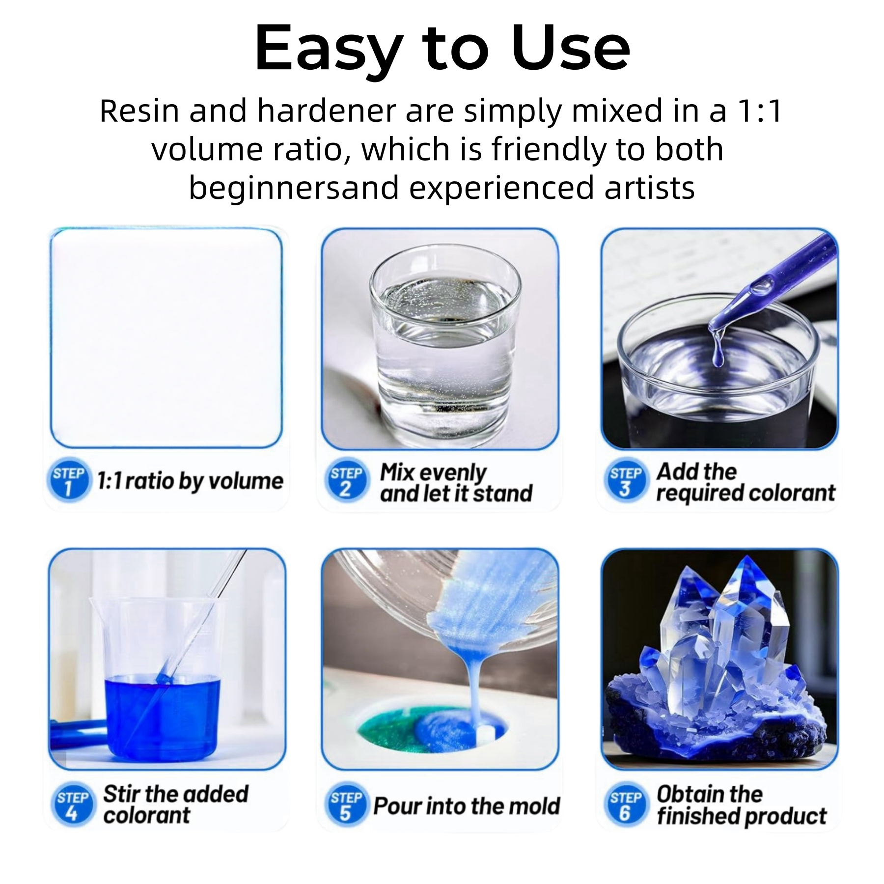 1:1 Crystal Clear Epoxy Resin  – Gold Foil Flakes recenzja i cena