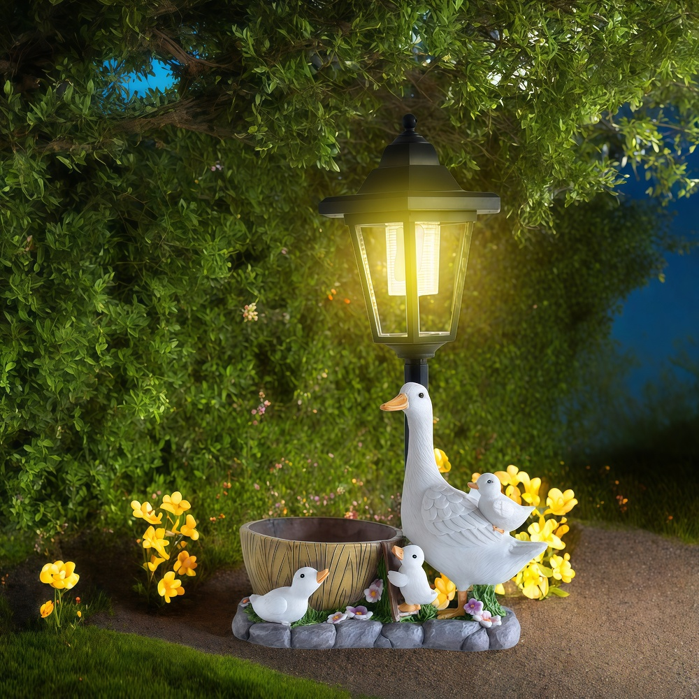 Solar Duck Night Light Garden  – Resin Craft Material recenzja i cena
