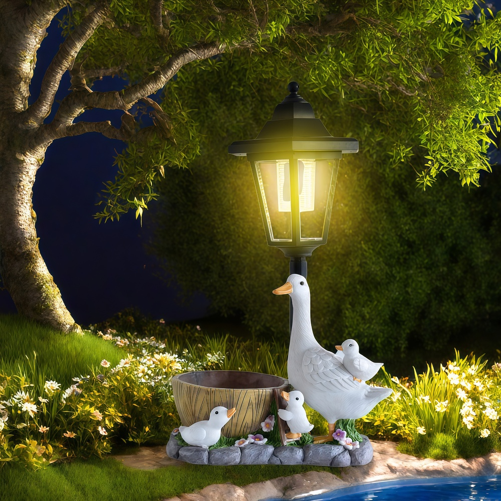 Solar Duck Night Light Garden  – Resin Craft Material recenzja i cena