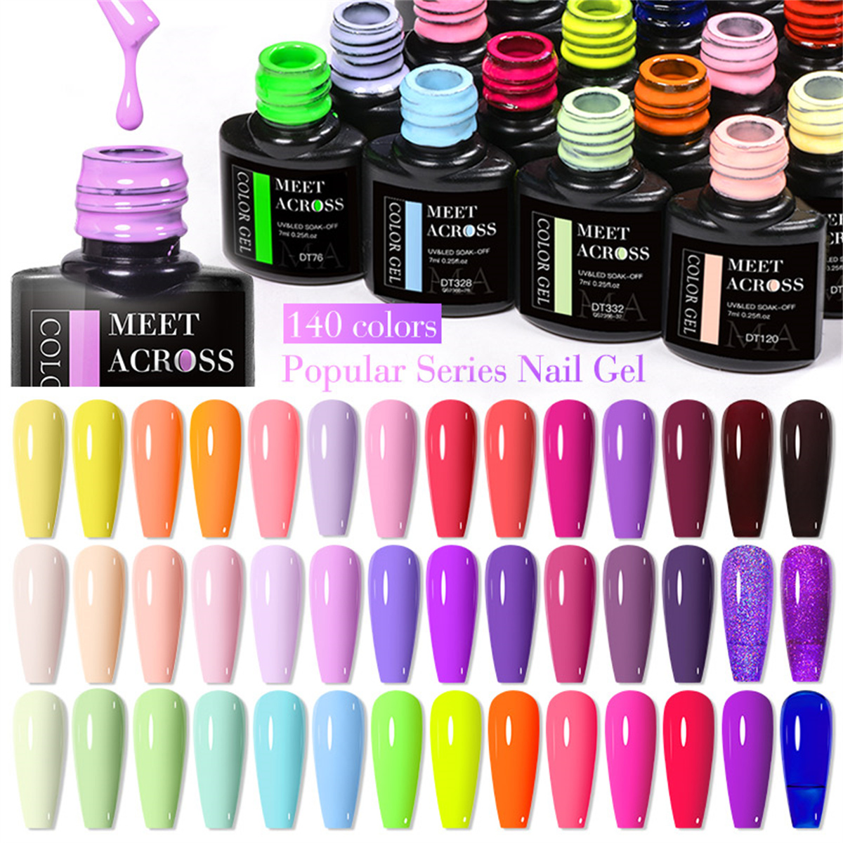 8pcs Gel Nail Polish Set HEMA  – Resin Glitter Pack recenzja i cena