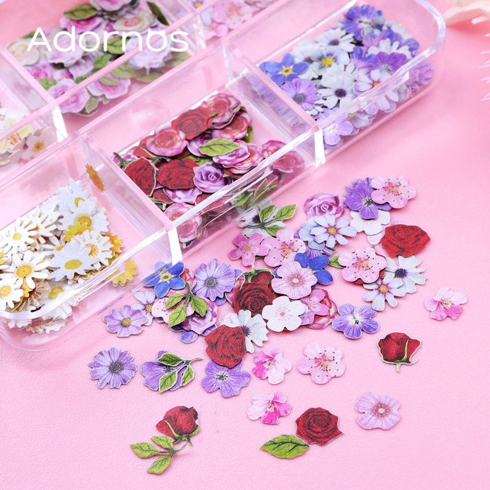 6 Grids Flowers Wood Pulp Chip – Gold Foil Flakes recenzja i cena