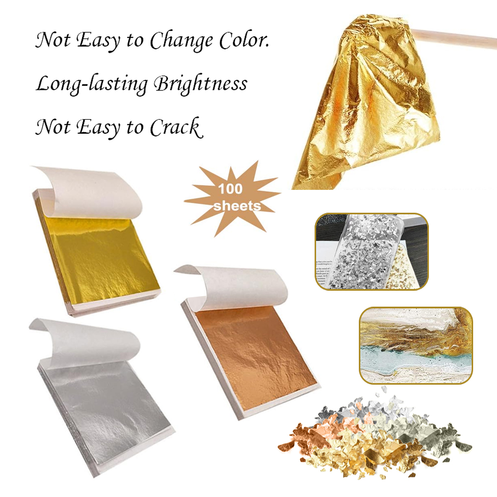 100pcs Imitation Golds Silver  – Gold Foil Flakes recenzja i cena