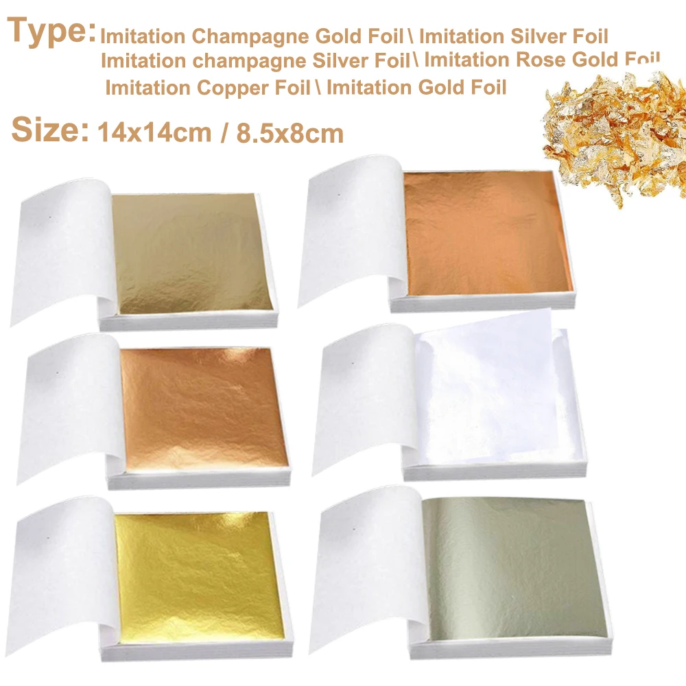 100pcs Imitation Golds Silver  – Gold Foil Flakes recenzja i cena