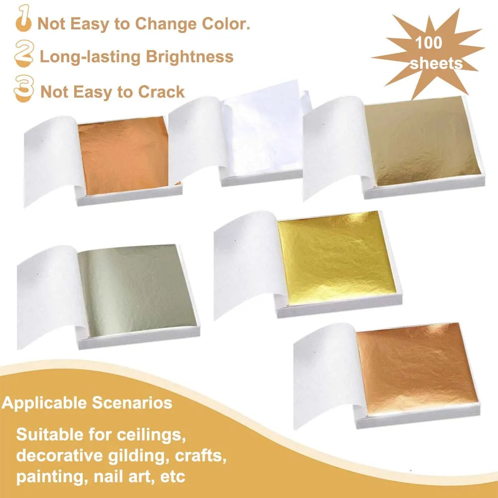 100pcs Imitation Golds Silver  – Gold Foil Flakes recenzja i cena