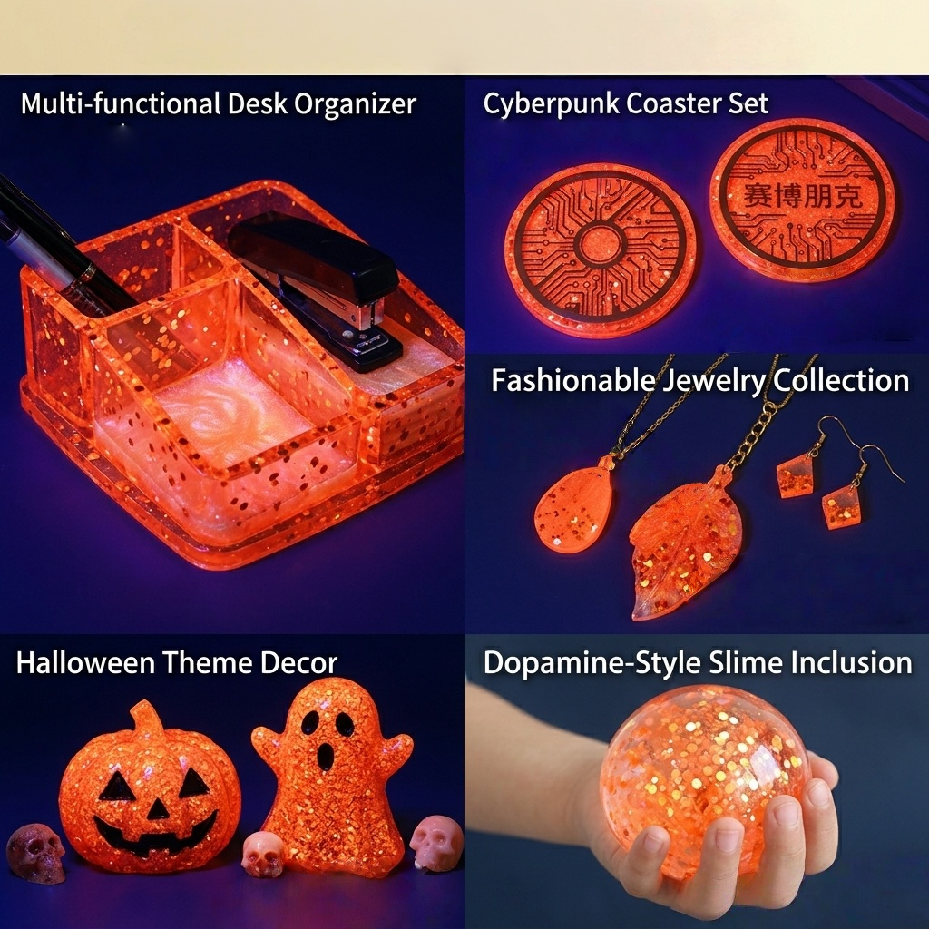 2Pcs Neon Orange Red Resin Art – Resin Pigment Set recenzja i cena