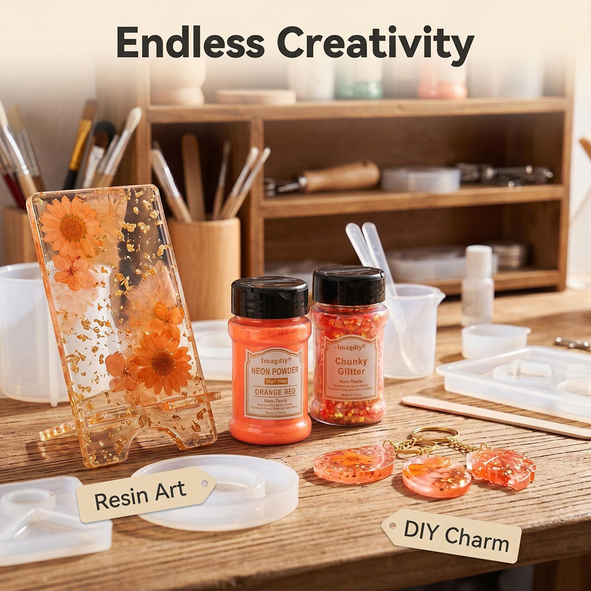 2Pcs Neon Orange Red Resin Art – Resin Pigment Set recenzja i cena