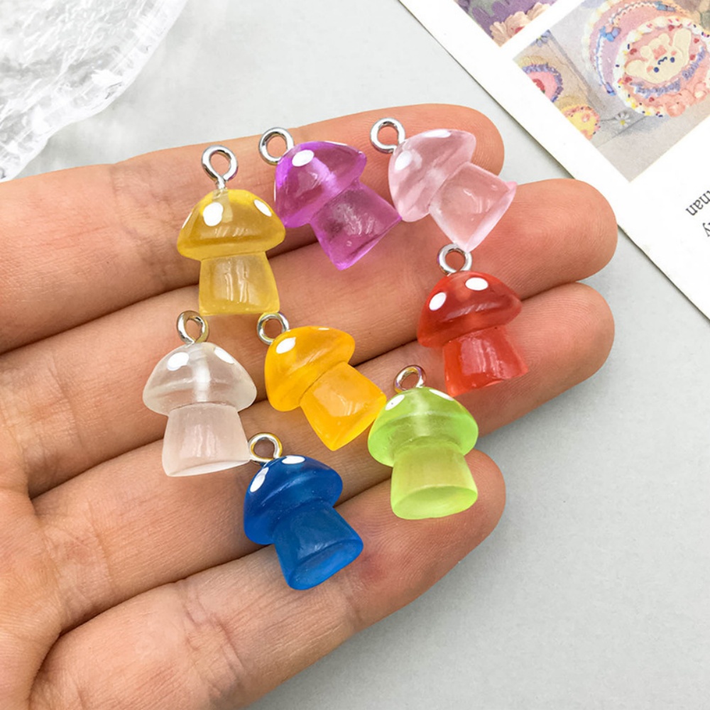16pcs Luminous Mushroom Charms – Resin Craft Projects recenzja i cena