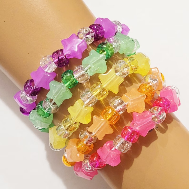 5 Glow star kandi bracelet set – Resin Glitter Pack recenzja i cena