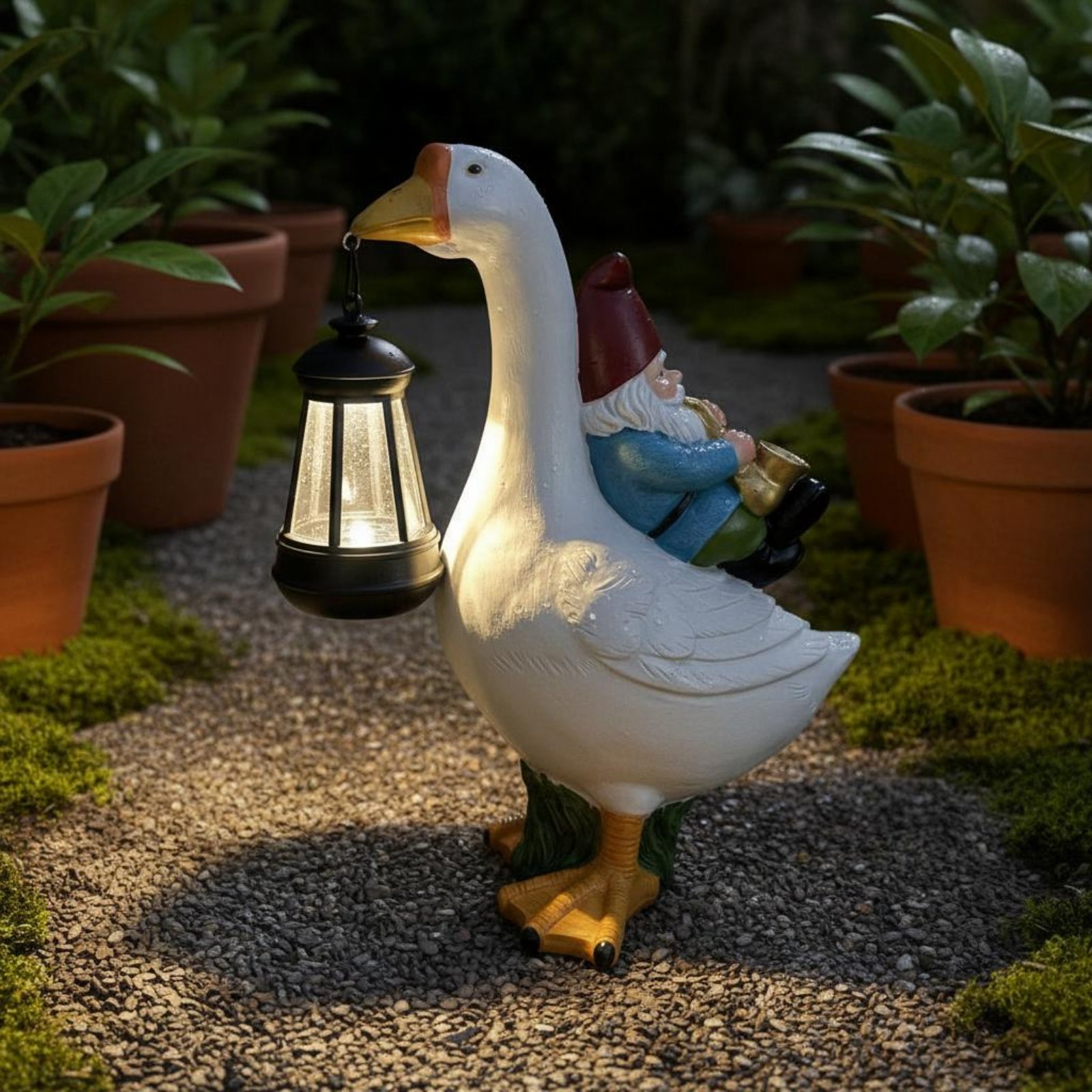 Gnome Riding Goose Statue Weat – Resin Crafts recenzja i cena